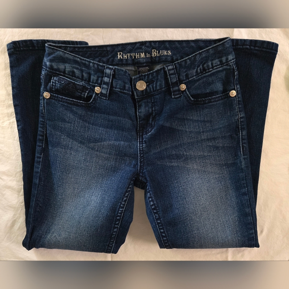 Rhythm In Blues Cropped Jeans Sz 2 Dark Wash Euc